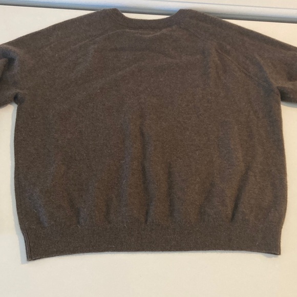 Quince Mongolian Shrunken Cashmere Sweatshirt Chocolate Brown Size XL